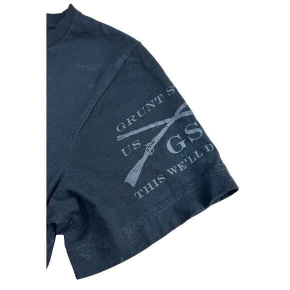 Men's Grunt Style Black T-Shirt Sz Medium American Flag Stars Short Sleeve - Picture 6 of 8